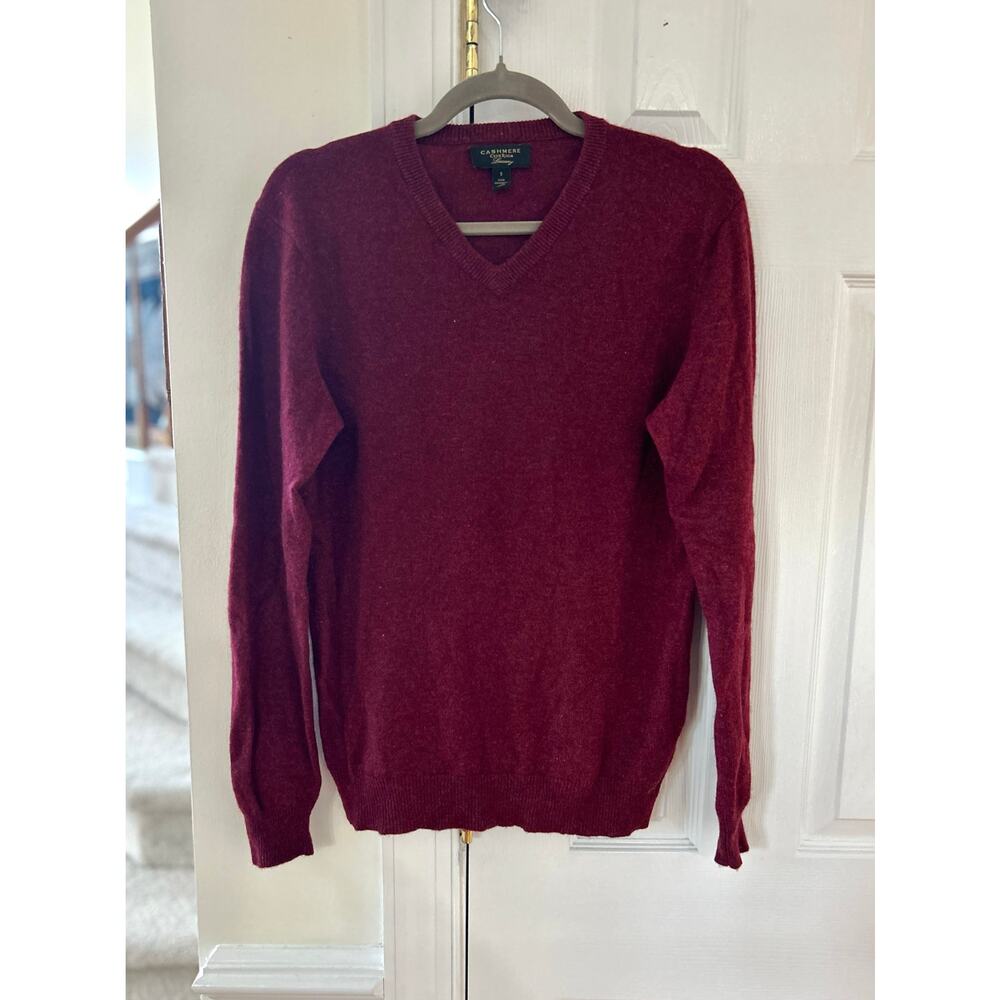Charter Club Cashmere Burgundy Long Sleeve Sweater